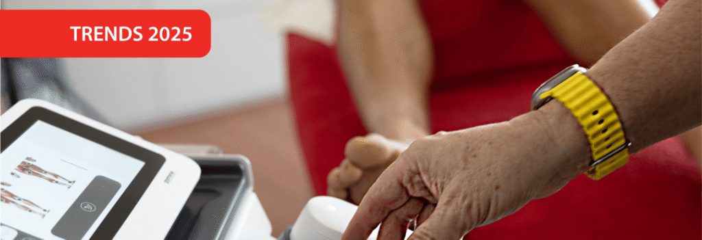 Découvrez les 3 principales tendances de la physiothérapie pour 2025, notamment les soins personnalisés et l'aménagement durable des cabinets. Rendez votre cabinet prêt pour l'avenir avec Gymna.