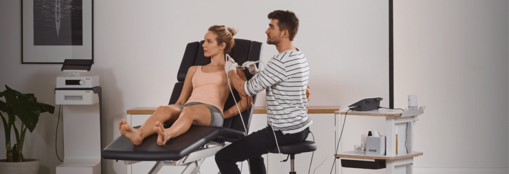 Un physiothérapeute traitant un cas complexe de douleur à l'épaule